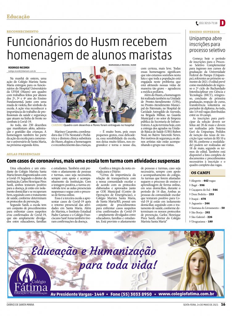 Foto tirada no dia 14 de maio de 2021