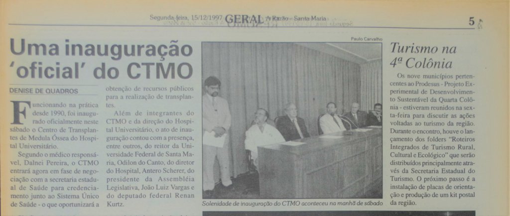 Foto tirada no dia 13 de dezembro de 1997
